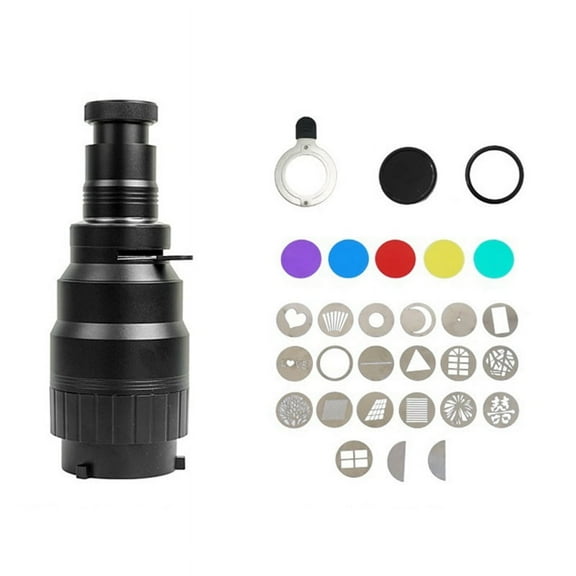 Photograph Flash Snoot Conical Lens Video Photo Studio Light Kit with Optical Spotlight Lens Gobos Flash Light Fittings