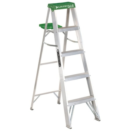 Louisville Ladder AS4005 5 ft. Aluminum Step Ladder, Type II, 225 lbs Load (Best Coating For Aluminum)