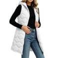 thumbnail image 6 of Cmfcve Long Winter Hooded Puffer Vest for Women Sleeveless Zip up Quilted Vest Jacket Lightweight Warmth Layering Outwear Coats, 6 of 8