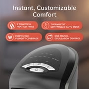 Lasko 23 1500W Oscillating Ceramic Electric Tower Space Heater with Remote Control, 751320, Black