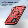 thumbnail image 4 of Magnetic for iPhone 11 Case with Stand, Compatible with Mag-Safe Charging, Shockproof Protective Cover Rugged Phone Case, Built-in Rotatable Ring Holder Kickstand for iPhone 11, Red, 4 of 6
