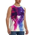 thumbnail image 2 of Kdxio Dual Skulls Colorful Fusion for Men's Muscle T-shirt,Sleeveless for Workout Running Athletic Gym Lounge Casual, 2 of 5