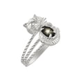 thumbnail image 3 of *RYLOS Simply Fun CAT Black Star Sapphire & Diamond Ring -  March Birthstone. Great Ring for Pinky, Middle or Pointer Finger.*, 3 of 4