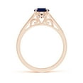 thumbnail image 2 of Angara Natural 1.55 Ct. Blue Sapphire with Diamond Vintage Inspired Ring in 14K Rose Gold for Women (Ring Size: 3), 2 of 11