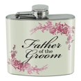 thumbnail image 1 of Wedding Floral Father of the Groom Stainless Steel 5oz Hip Drink Kidney Flask, 1 of 3