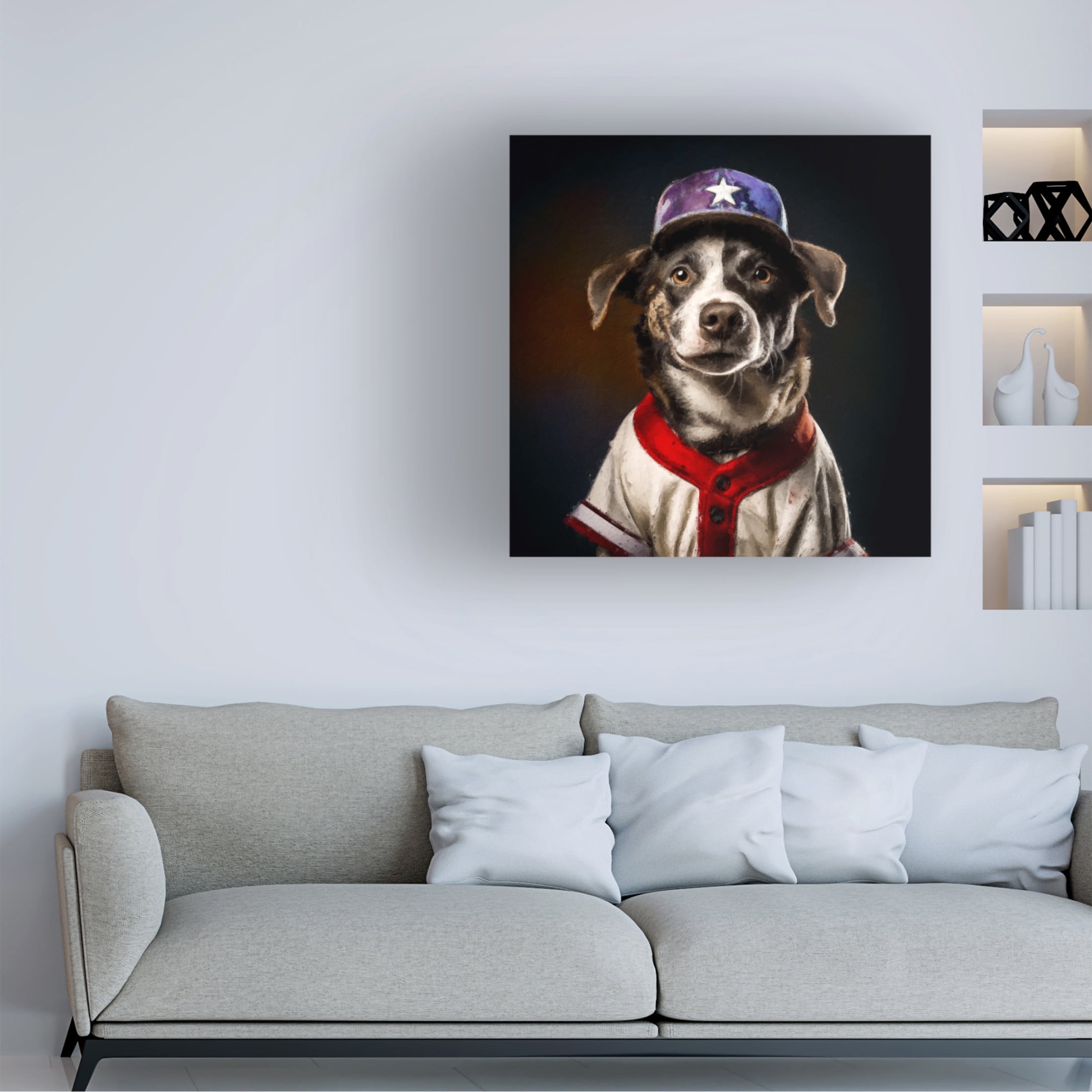 Canvas Wall Art - Sean Parnell 'Baseball 1' Wall Art for Living Room, Bedroom, or Office Décor by Trademark Fine Art - 35 x 35 Inches