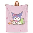 thumbnail image 6 of Kuromi And My Melody Fleece Blanket Super Soft Cozy Throw Blanket 50"X40", Lightweight Fuzzy Comfy Flannel Blanket Warm Plush Throw Blankets For Couch, Sofa, Bed, 6 of 7