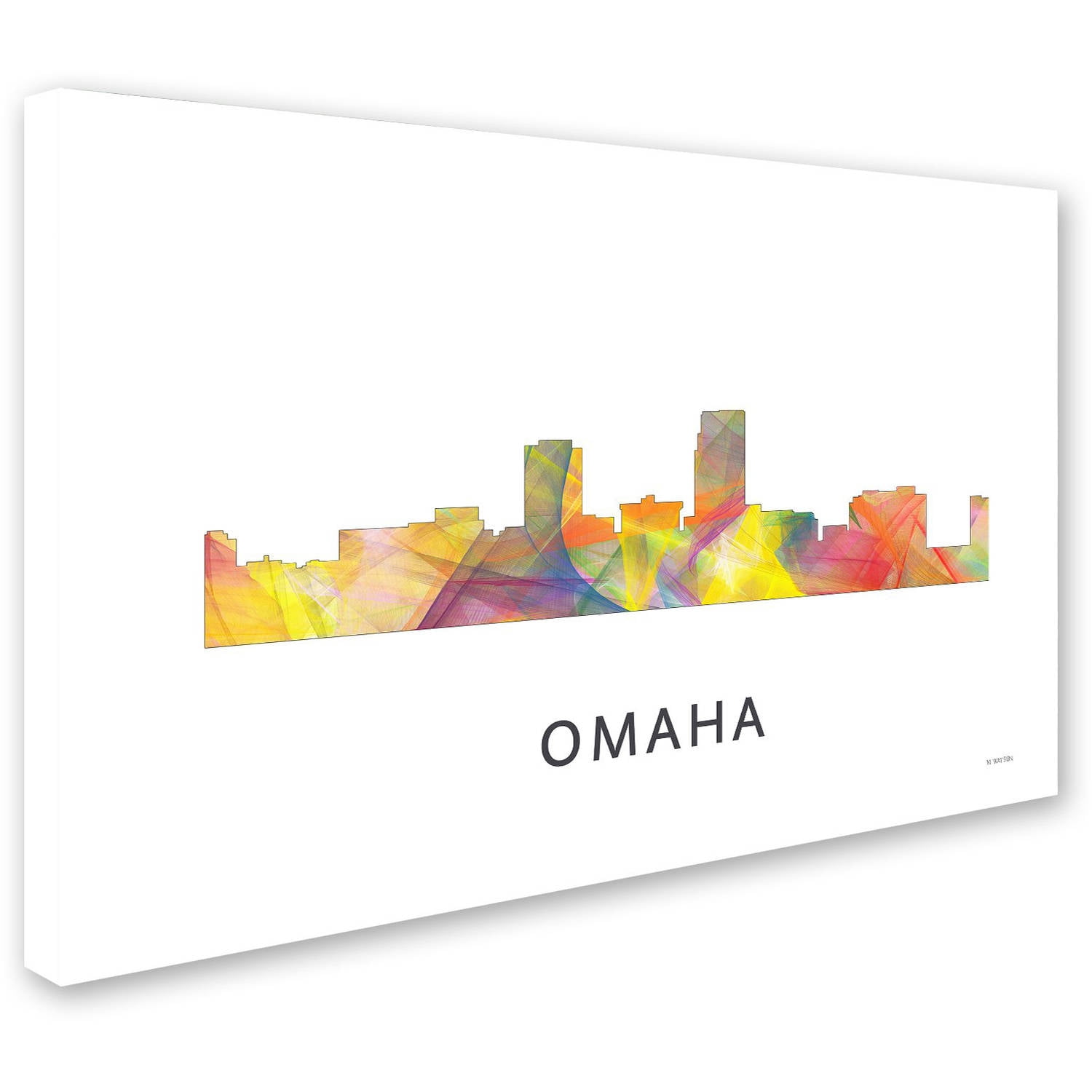 Trademark Fine Art 'Omaha Nebraska Skyline WB-1' Canvas Art by Marlene Watson
