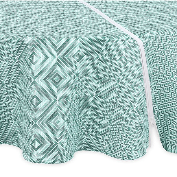 Celebrate Summer Together Diamond Trellis Indoor Outdoor Fabric Tablecloth With Umbrella Hole In Turquoise 70 Round Com Celebrate Summer Together Diamond, 70 Inch Round Tablecloth With Umbrella Hole