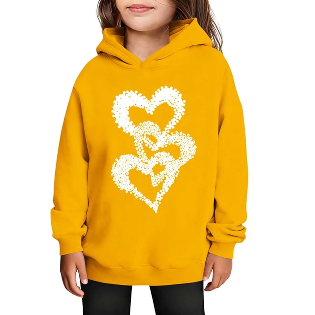 Sudaderas con capucha para niños y niñas, sudaderas casuales de manga larga, lindas sudaderas de gran tamaño con bolsillo de polar, chaquetas para niñas