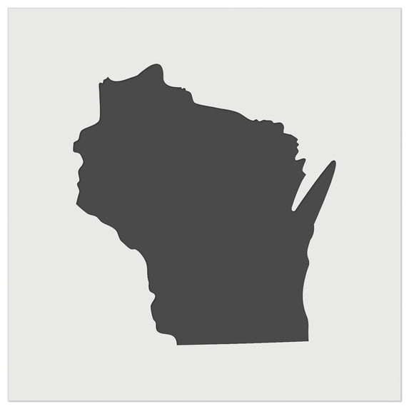 Wisconsin State Silhouette DIY Cookie Wall Craft Stencil - 7.0 Inch