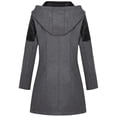 thumbnail image 4 of Fridja Womens Winter Warm Outwear Floral Solid Hooded Pockets Vintage Oversize Splicing Coats, 4 of 9