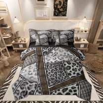 Manfei Fashion Leopard Print Twin Bedding Sets 7-Piece, Cheetah Animal Bedding Comforter Set, Teen Kid Adult Female Reversible Sheet Sets, Ultra Soft Home Decor