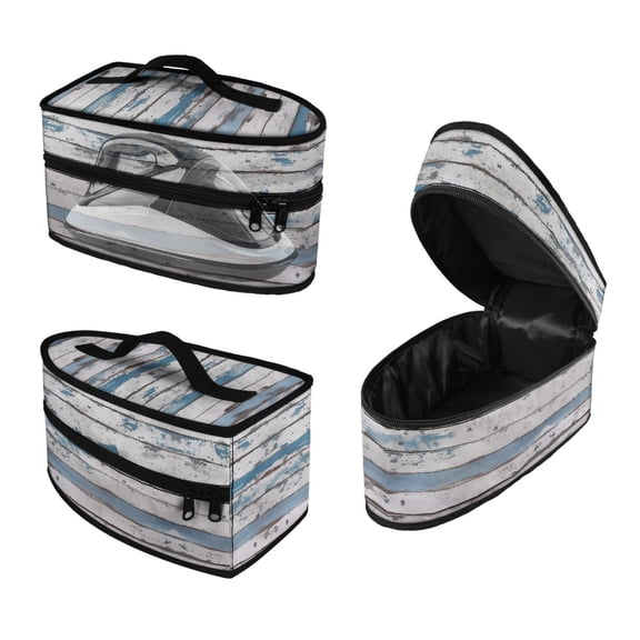 HELLHERO Old Wood Grain Travel Irons Organizer For Garment Care, Bag Only
