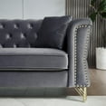 thumbnail image 5 of Atumon 82"L Sofa Couch, 3-Seat Couches and Sofas, Modern Velvet Upholstered Sofa with 2 Pillows and Metal Legs, Heavy Duty Couch Furniture for Home Living Room, 81.8"L x 31.8"W x 29.5"H, Gray, 5 of 10
