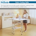 thumbnail image 4 of Sew Ready Folding Sewing Craft Table with Storage Drawers and Wheels, White/White, 4 of 9