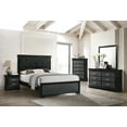 thumbnail image 5 of CoSoTower 5-Drawer Tall Chest Modern 1Pc Black Finish Solid Wood Wooden Crocodile Texture Crystal Tufted Handle Bedroom Home Furniture, 5 of 5