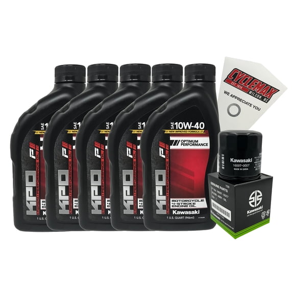 Cyclemax Full-Synthetic KPO Oil Change Kit compatible with 2024-2025 Kawasaki Mule FX PRO