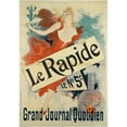 thumbnail image 2 of Jules Chéret 11x14 Gold Ornate Wood Frame and Double Matted Museum Art Print Titled - The Rapid, Nº 5C., Grand Daily Newspaper (1892), 2 of 4