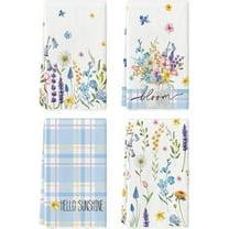 Flower Vase Hello Spring Kitchen Towels Dish Towels, 18x26 Inch Seasonal Decoration Hand Towels Set of 4