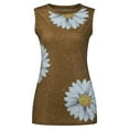 thumbnail image 3 of 50% Off Clear! Viikei 2025 Summer Tank Tops for Women Women Summer Tops O-neck Daisy Print Sleeveless Tank T-Shirts Graphic Blouse, 3 of 9