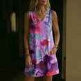 thumbnail image 5 of QUNYINEY Sleeveless Sun Dresses for Women 2026 A Line Beach Mini Floral Tank Dress Vacation with Pockets V Neck Casual Loose Fit Dresses, 5 of 7
