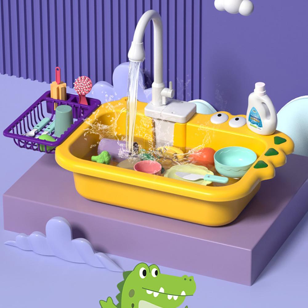 Godderr Toddler Dishwashing Station Play Sink With Running Water