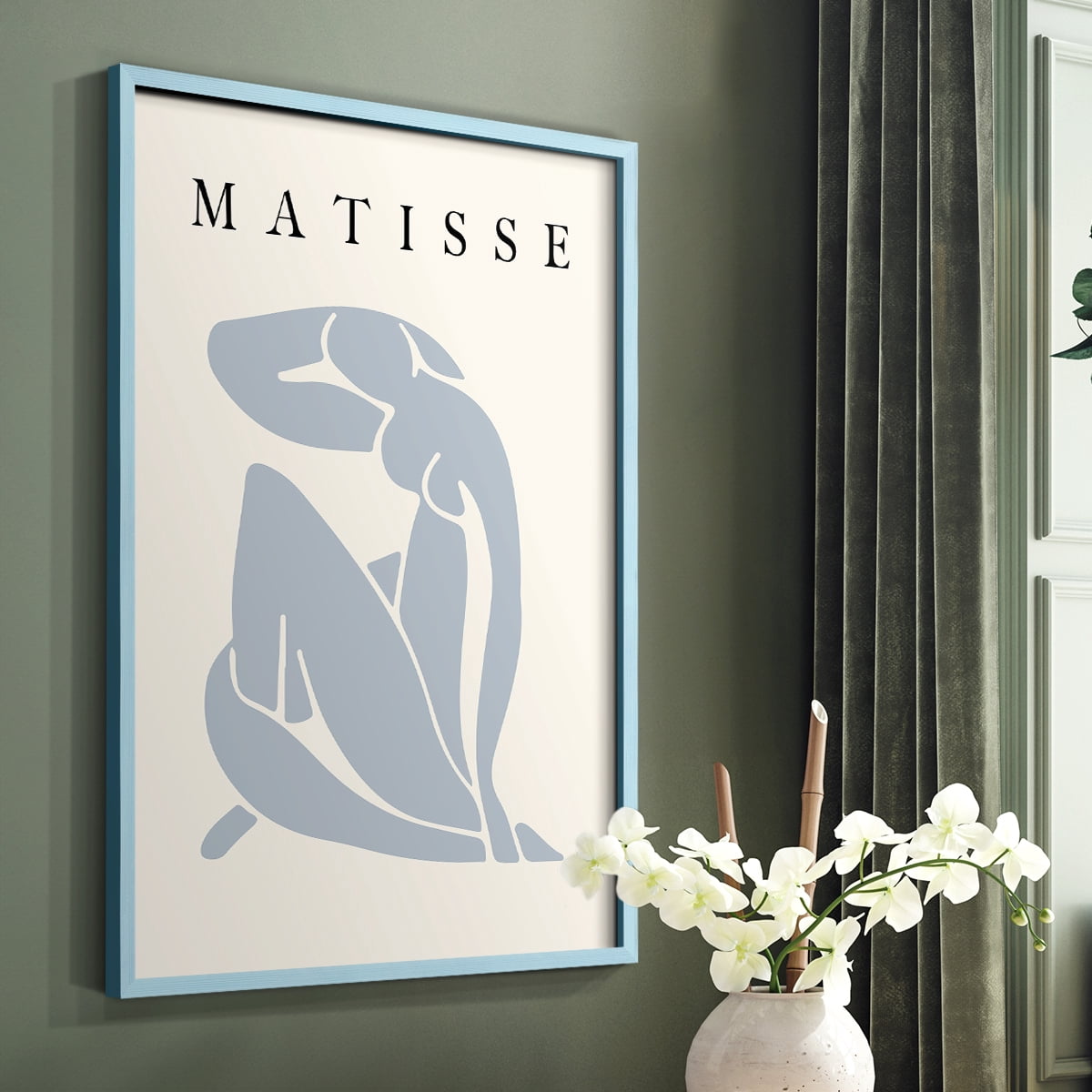 Matisse CCCLXXXII in Blue Solid Wood 8 x 10 Framed Print
