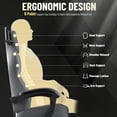 thumbnail image 6 of Wasait Gaming Chair With Footrest, Ergonomic Comfortable Gamer Chair For Adult, Office Computer Desk Game Chairs With Massage Lumbar Cushion and Headrest, Gray&Black, 6 of 10