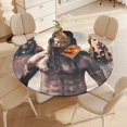 thumbnail image 4 of El hombre del norte-theme Fitted Round Tablecloths Elastic Edged Table Covers Waterproof Table Cloth for Kitchen Holiday Party Tables Decor 120cm, 4 of 6