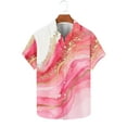 thumbnail image 2 of Stamzod Mens Shirts Fashion Gradient Printed Summer Short Sleeve Hawaiian Shirts Casual Loose Vacation Beach Beach Shirts for Men Pink XL, 2 of 5