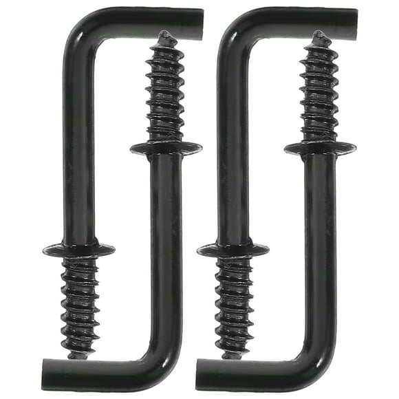 Miangastore Screw In Hooks Black Iron 1Set Square Bend