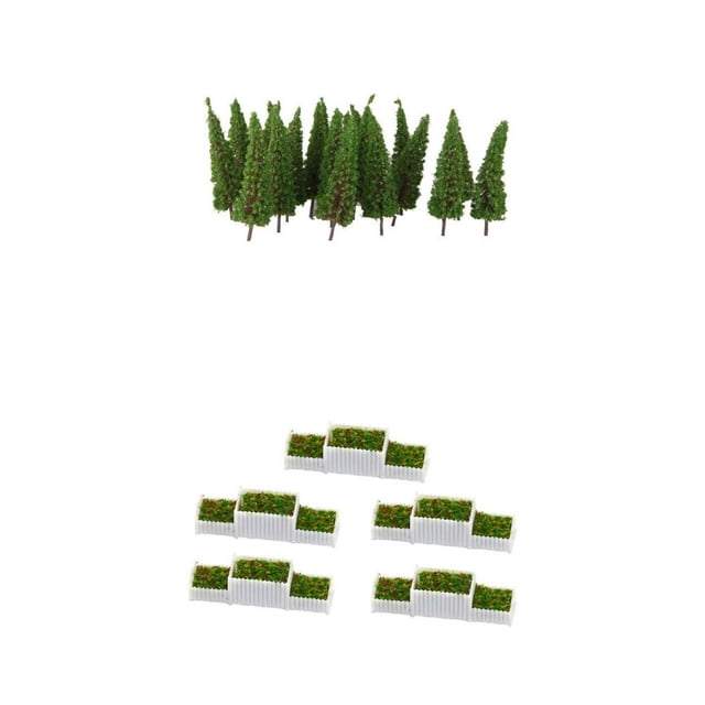 1: 100 Camas de Flores en apariencia de E Plantas Y árboles Modelo de Construcción de Trenes Paisaje de Estacionamiento