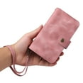 thumbnail image 6 of for iPhone 13 Wallet Case, [Card Slots] PU Leather ID Credit Holder Folio Flip Kickstand Magnetic Clasp Phone Cover & Lanyard & Shoulder Strap for iPhone 13, Pink, 6 of 9