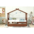thumbnail image 4 of Twin Size Wooden House Bed with Drawers, Walnut 99AAL, 4 of 9