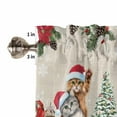thumbnail image 5 of Christmas Cat Kitchen Curtains and Valances Set, Winter Snowflake Christmas Tree Poinsettia Rod Pocket Window Valance Window Curtain Panels for Living Room Bedroom Laundry, 27.5x36in, 3 Pieces, 5 of 7