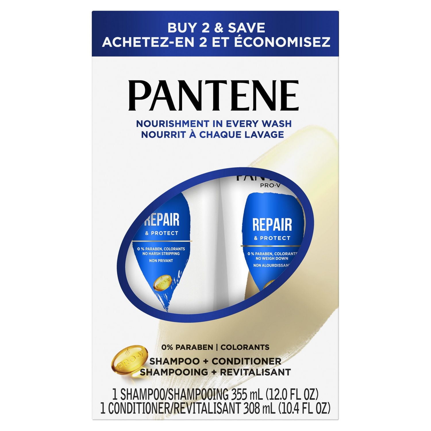 Pantene Repair & Protect 2x Breakage Protection Shampoo & Conditioner DUAL PACK SH/CN, 1 Kit