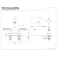 thumbnail image 4 of Kingston Brass KB1492WLL 4" Centerset Bar Faucet, Polished Brass, 4 of 4
