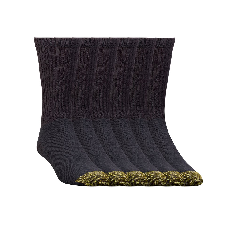 GOLDTOE Gold Toe Mens Big and Tall Athletic Midweight Socks, Black