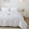 thumbnail image 2 of Ktaxon Queen Size Duvet Cover 3-Piece Set, Bedding Ensemble with 1 Duvet Cover & 2 Pillow Shams, Comforter Exclud, White, 2 of 12