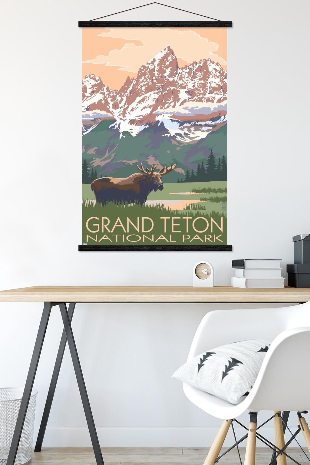 Lantern Press - Grand Teton National Park, Wyoming, Moose