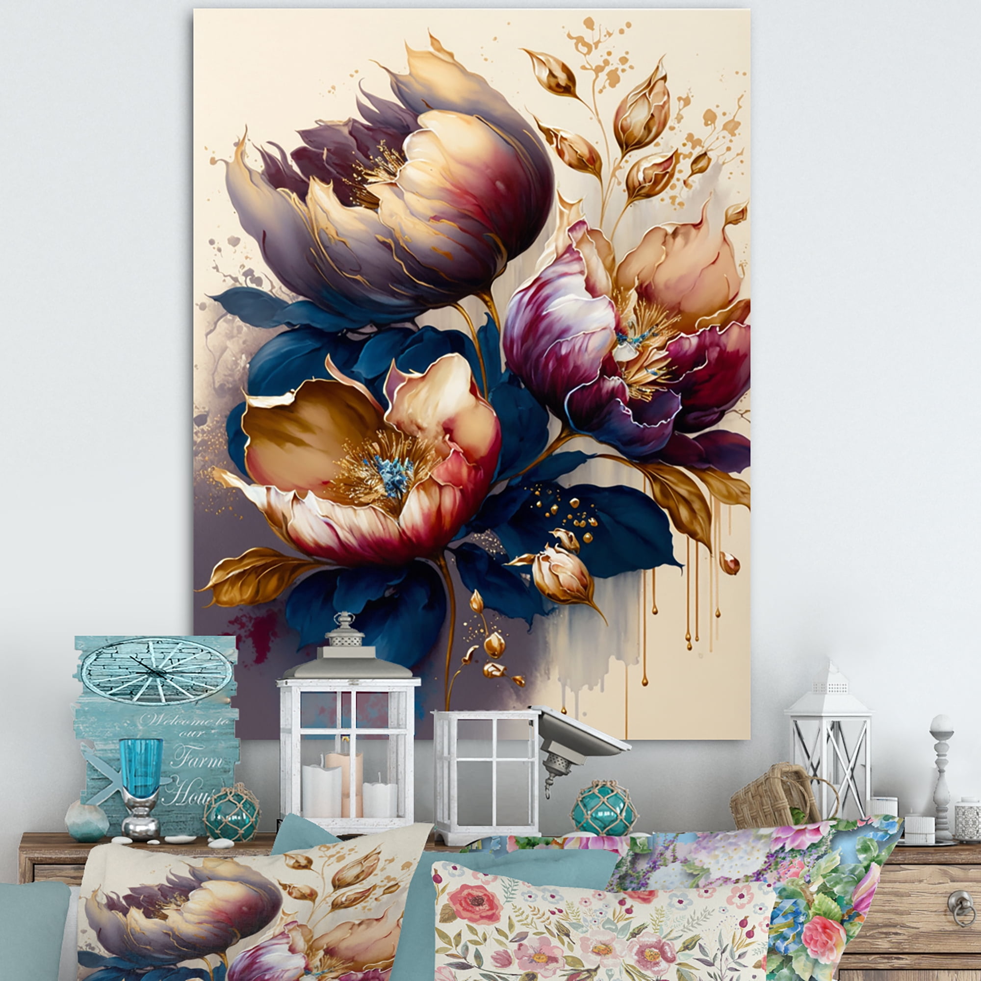 Designart Night Shade Tulip Design IV Canvas Wall Art