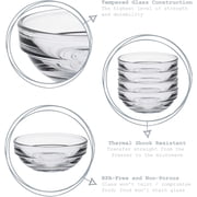 Duralex Made In France Lys Stackable Glass Bowl (Set of 4), 1 oz, 2.3 Inches, Clear
