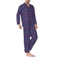 thumbnail image 2 of Bingfone Men's Pajama Set 2 Piece Loungewear PJs, Long Sleeve with Pajama Pants-Dance Skull Star, 2 of 7