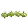 thumbnail image 2 of 4ct Shiny Green Kiwi Glitter Swirl Shatterproof Onion Christmas Ornaments 5.75", 2 of 2