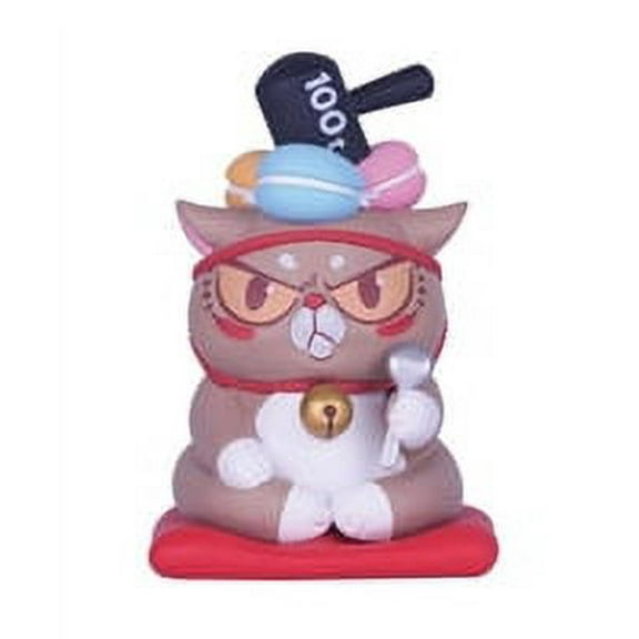 52Toys Food on Head Dessert Series Vinyl Figure - Cat with Macaroons