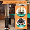 thumbnail image 3 of Pool Stick Holder Floor Stand - Round Billiard Cue Rack Pool Table Accessories Holds 8 Pool Cues, Wooden Freestanding Pool Cue Rack Billiards Table Stand for Game Room Billiard Room Decor(Black), 3 of 7