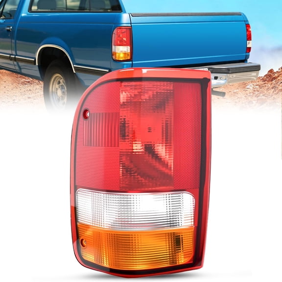 Nilight Taillight Assembly Compatible with 1993 1994 1995 1996 1997 Ford Ranger Red Clear Tail Light OE Style Rear Lamp Replacement Driver Side