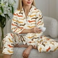 thumbnail image 4 of Wukai Dachshund Print Women's Pajama Set - Soft Long Sleeve Sleepwear for Comfort and Style-Large, 4 of 9