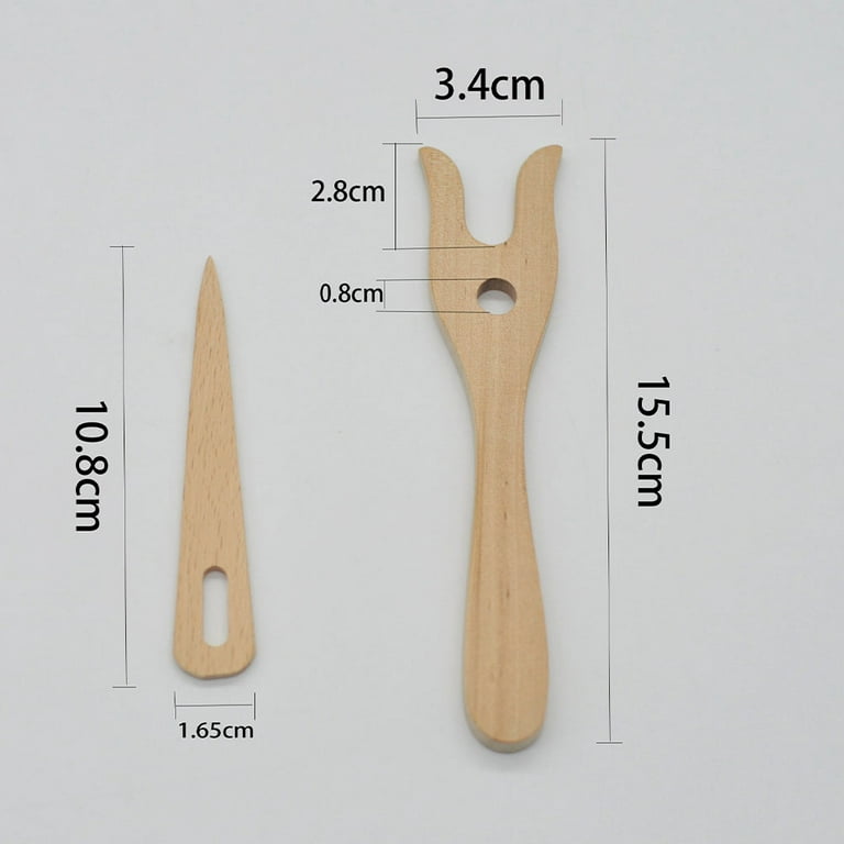 2 Pcs Wooden Cord Making Hand Cut Lucet Fork Knitting Fork Ancient Cording  Tool for Kids Practice Knitters Crocheters 